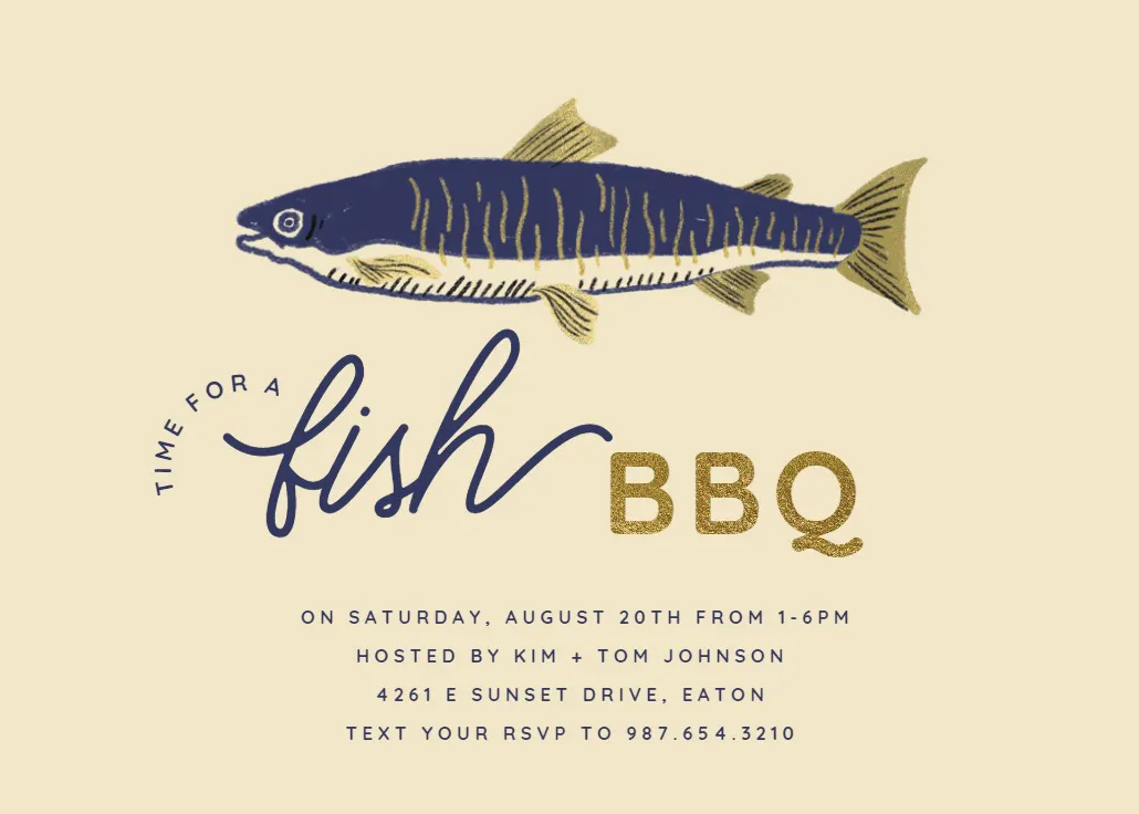 Time for fish - barbekü partisi davetiyesi